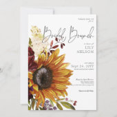 Rustieke Zonnebloemen & Bourgondische Bloemen Brui Kaart (Voorkant)