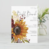 Rustieke Zonnebloemen & Bourgondische Bloemen Brui Kaart (Staand voorkant)