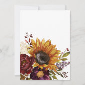 Rustieke Zonnebloemen & Bourgondische Bloemen Brui Kaart (Achterkant)