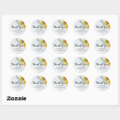 Rustieke zonnebloemen bruiloft dank u gunst ronde sticker (Vel)