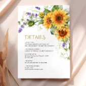 Rustieke Zonnebloemen Bruiloft Details Behuizing K Informatiekaartje