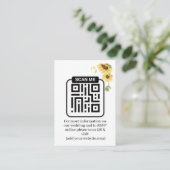 Rustieke Zonnebloemen Bruiloft QR Code RSVP Informatiekaartje (Staand voorkant)
