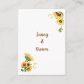 Rustieke Zonnebloemen Bruiloft QR Code RSVP Informatiekaartje (Achterkant)