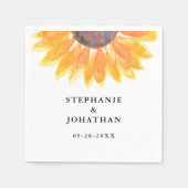 Rustieke Zonnebloemen Bruiloft Servet (Voorkant)