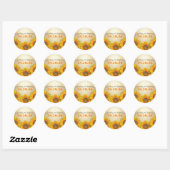 Rustieke Zonnebloemen Burlap Bruiloft Ronde Sticker (Vel)