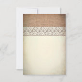 Rustieke Zonnebloemen Burlap Navy Wedding RSVP Kaartje (Achterkant)