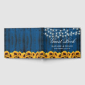 Rustieke Zonnebloemen Country Navy Barn Wedding Gastenboek (Volledig)