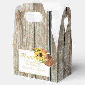 Rustieke Zonnebloemen Cowboy Pet Landschuur Wester Bedankdoosjes (Geopend)