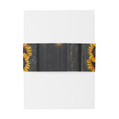 Rustieke zonnebloemen elegante monogram bruiloft uitnodigingen wikkel (Achterkant Voorbeeld)