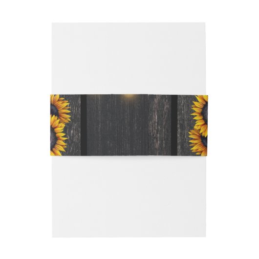 Rustieke zonnebloemen elegante monogram bruiloft uitnodigingen wikkel (Achterkant Voorbeeld)