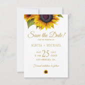 Rustieke zonnebloemen elegante save the date bruil (Voorkant)