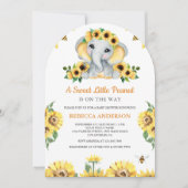 Rustieke Zonnebloemen Elephant Arch Baby shower Kaart (Voorkant)