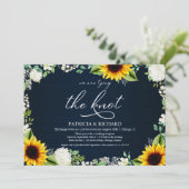 Rustieke Zonnebloemen Elopement Receptie Kaart (Staand voorkant)