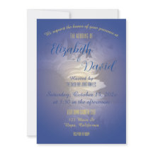 Rustieke zonnebloemen en blauwe bruiloft uitnodigi