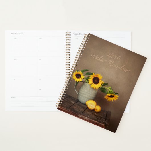 Rustieke zonnebloemen en citroenen planner (Display)