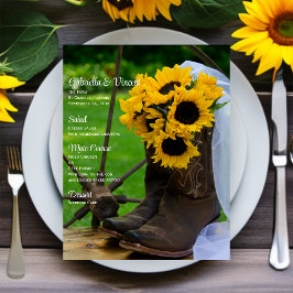 Rustieke Zonnebloemen en Cowboy Boot Westerne brui