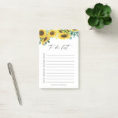Rustieke zonnebloemen en eucalyptus gepersonalisee post-it® notes (Kantoor)