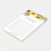 Rustieke zonnebloemen en eucalyptus gepersonalisee post-it® notes (Schuin)