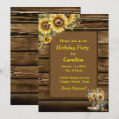  rustieke zonnebloemen en laarzen verjaardagsfeest kaart (Voorkant / Achterkant)