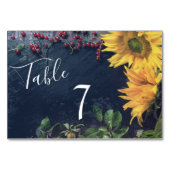 Rustieke zonnebloemen en leisteen land bruiloft kaart (Voorkant)