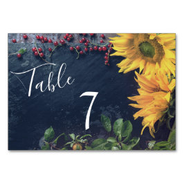 Rustieke zonnebloemen en leisteen land bruiloft kaart