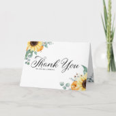 Rustieke Zonnebloemen en Pompoenen Herfst Bruiloft Bedankkaart (Voorkant)