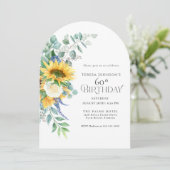 Rustieke Zonnebloemen en Rozen Bloemen 60e Verjaar Kaart (Staand voorkant)