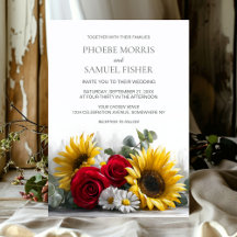Rustieke Zonnebloemen en Rozen Bruiloft