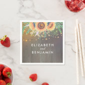 Rustieke Zonnebloemen en String Lights Wood Barn Servetten (Insitu)