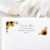 Rustieke zonnebloemen en Waterverf groen bruiloft Etiket (Insitu)