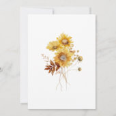 Rustieke Zonnebloemen en Wildflowers Monogram Huwe Kaart (Achterkant)