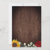 Rustieke Zonnebloemen Eucalyptus Rood Rose Hout Br Kaart (Achterkant)