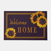 Rustieke zonnebloemen familie moderne script tekst deurmat (Voorkant)