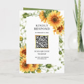 Rustieke Zonnebloemen Foto Boog QR Code Trouwen (Achterkant)