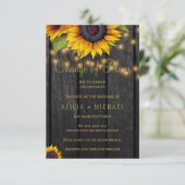 Rustieke zonnebloemen FOTO bruiloft wijziging van  Save The Date (Staand voorkant)