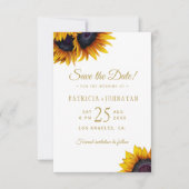 Rustieke zonnebloemen FOTO opslaan van de datum br Save The Date (Voorkant)
