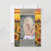 Rustieke Zonnebloemen Foto Sympathy Funeral Memori Bedankkaart (Achterkant)