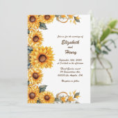 Rustieke zonnebloemen: Gepersonaliseerde bruiloft  Kaart (Staand voorkant)
