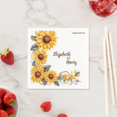 Rustieke zonnebloemen: gepersonaliseerde bruiloft  servet (Insitu)