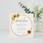 Rustieke Zonnebloemen Gouden Butterfy Boho Vrijgez Kaart (Staand voorkant)