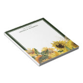 Rustieke zonnebloemen groene rand van het bureau v notitieblok (Schuin)