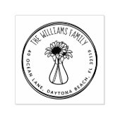 Rustieke zonnebloemen Handgeschreven retouradres Zelfinktende Stempel (Design)