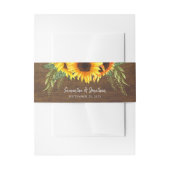 Rustieke Zonnebloemen Handschrift Kalligrafie Trou Uitnodigingen Wikkel (Voorkant Voorbeeld)