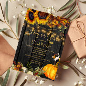 Rustieke zonnebloemen herfst baby shower Geslacht  Kaart