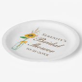 Rustieke zonnebloemen, Herfst land bloemenbruiloft Papieren Bordje (Gekanteld)