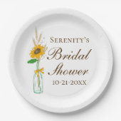 Rustieke zonnebloemen, Herfst land bloemenbruiloft Papieren Bordje (Voorkant)