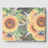 Rustieke Zonnebloemen Hout en String Lights Weddin Gastenboek (Achterkant)