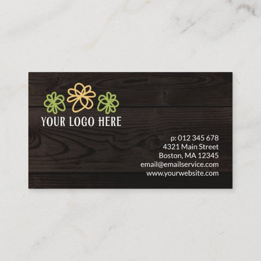 Rustieke Zonnebloemen Hout Graan Geel Hart 10e Klantenkaartje (Achterkant)