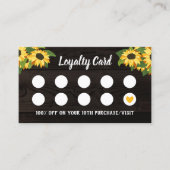 Rustieke Zonnebloemen Hout Graan Geel Hart 10e Klantenkaartje (Voorkant)