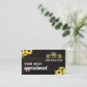 Rustieke Zonnebloemen Hout Graan Uw Logo Afsprakenkaartje (Staand voorkant)